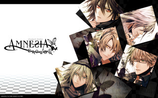 Anime characters checkered background butterfly - a mosaic free wallpaper