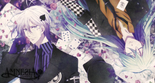 Anime couple long hair blue - white hair free wallpaper