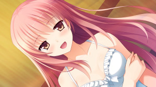 Pink hair girl smiling remodernism - seductive free wallpaper