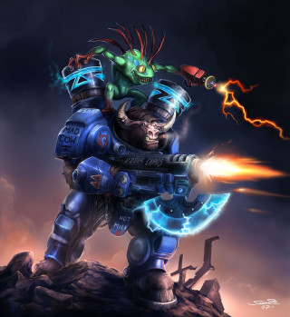Man gun demon painting artwork - metal free wallpaper