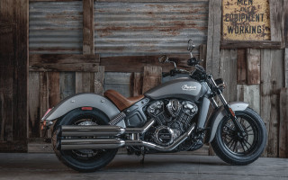 Motorcycle parked wooden wall sign - new free wallpaper