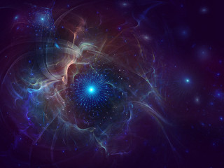 Blue purple flower stars background - spiral design free wallpaper