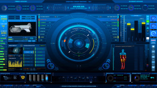 Futuristic interface blue background blue - futuristic free wallpaper
