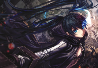 Anime character long hair blue 3 - blue eyes holding free wallpaper