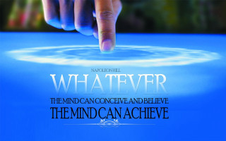 Hand touching blue surface whatever - a hand free wallpaper