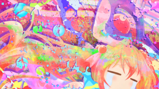 Girl pink hair colorful background - neofauvism free wallpaper