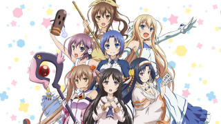 Anime girls stars white background - a white background free wallpaper