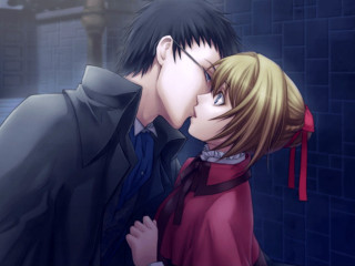 Man woman kissing brick wall - gapmoe yandere grimdark free wallpaper