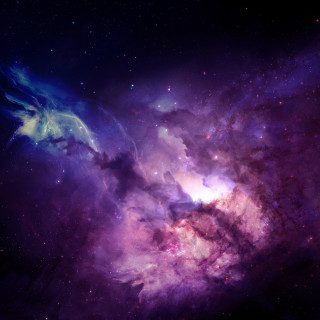 Space purple blue stars clouds 3 - space free wallpaper