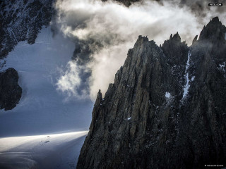 Mountain tall rock formation snow - cliff childs free wallpaper