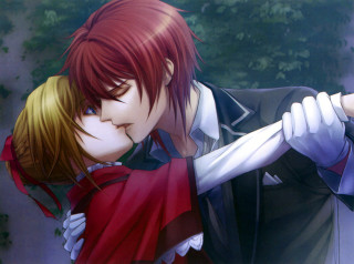 Anime couple hugging trees background - the background in the background free wallpaper