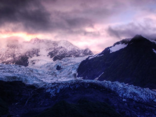 Mountain range glacier cloudy sky - derold page free wallpaper