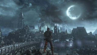 Man hill city night moon - a moon in the sky free wallpaper