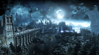 Fantasy city bridge castle night - cedric peyravernay free wallpaper