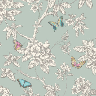 Blue white wallpaper butterflies flowers - butterfly free wallpaper