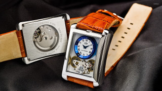 Watches black surface brown strap - cubist free wallpaper