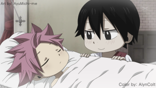 Anime couple bed brickwall futon - a brick wall behind them free wallpaper