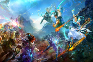 Fantasy world group people sky - cloud and a sky free wallpaper
