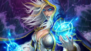 Woman costume blue lightning ball - hearthstone free wallpaper