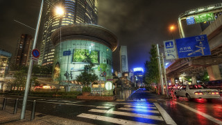 City street traffic light building - a city street free wallpaper