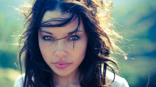 Woman long hair blue eyes 77 - the wind free wallpaper