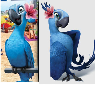 Blue bird flower beak photorealism - its beak free wallpaper