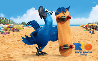 Cartoon character skateboard beach people - a skateboard free wallpaper