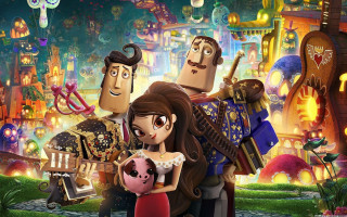 Cartoon pig city costume rococo - a city background free wallpaper