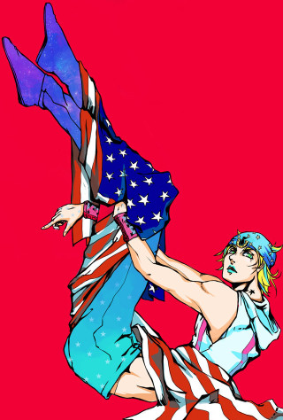 Patriotic woman holding flag man - fine free wallpaper