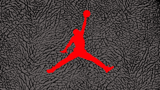 Red jordan logo black background 3 - a pattern of leaves free wallpaper