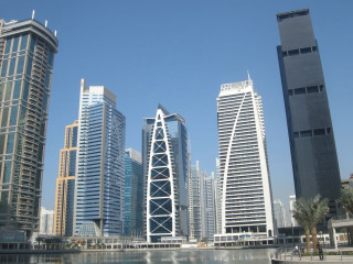 City tall buildings water boat 3 - the water free wallpaper