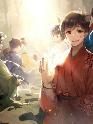 Forest group peace kimono people - a person holding free wallpaper