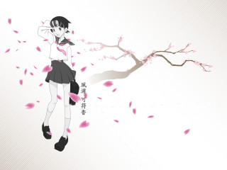 Woman short skirt black shoes - pink petal free wallpaper