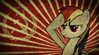 Cartoon girl red hat red - socialist realism free wallpaper