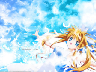 Anime girl flying blue eyes - the background free wallpaper