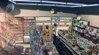 Store food drinks display shelves - a store free wallpaper