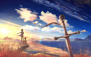 Cliff sword person background foreground - anato finnstark free wallpaper