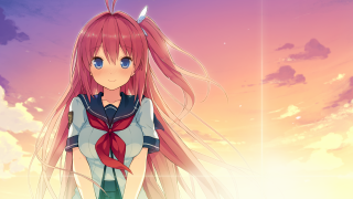 Pink haired girl sunset starry - a sunset sky free wallpaper