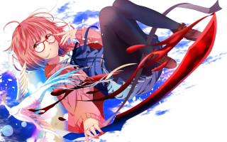 Pink hair glasses flying umbrella - pink hair and glasses free wallpaper