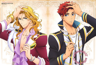 Anime couple characters hands head - official art free wallpaper for desktop