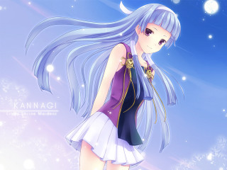 Anime girl bluehair purple dress - the wind free wallpaper