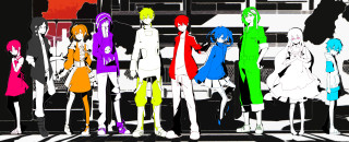 Group people standing building clock 6 - vivid color free wallpaper