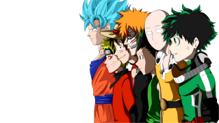 Anime characters group white background 2 - a white background free wallpaper