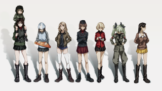 Anime girls group white background 14 - a group of anime girls free wallpaper