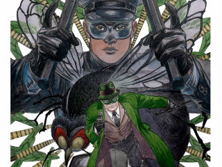 Green coat hat guns bird - his shoulder free wallpaper