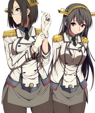 Anime girls long hair uniforms 2 - aimitsu free wallpaper