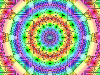 Psychedelic flower colorful circular star - psychedelic free wallpaper