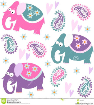 Elephants hearts flowers white background - the back free wallpaper