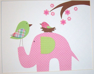 Bird elephant flowers tree branch - clara miller burd free wallpaper