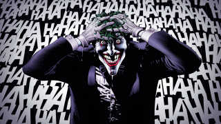 Joker costume man covering eyes - letter free wallpaper